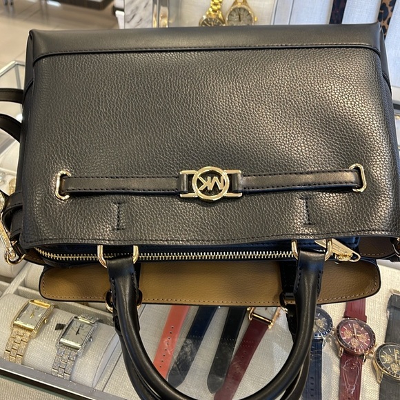 Michael Kors Mercer Large Top-Zip Belted Satchel Crossbody Center Zip Bag Purse - Picture 4 of 16